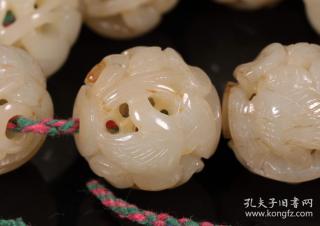 清代,和田玉镂空玉雕手持