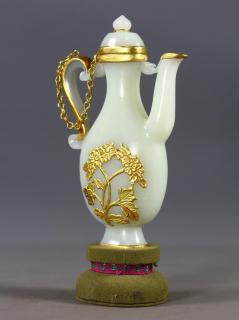 和田玉包金壶