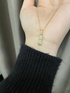清新雅致镶嵌和田玉吊坠