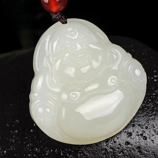 和田玉弥勒佛吊坠新疆佛玉坠公挂件白玉石项链坠大代购 小号臻品级和